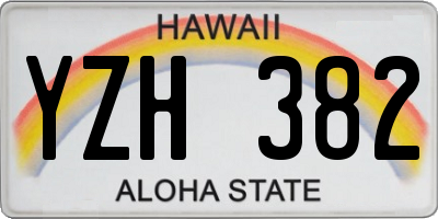 HI license plate YZH382