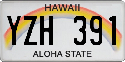 HI license plate YZH391