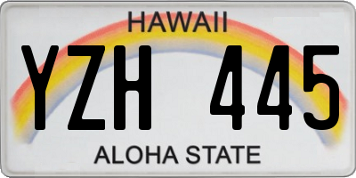 HI license plate YZH445