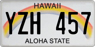 HI license plate YZH457