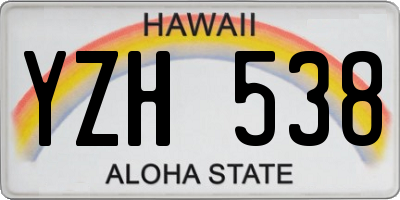 HI license plate YZH538