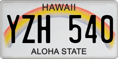 HI license plate YZH540