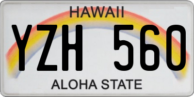HI license plate YZH560