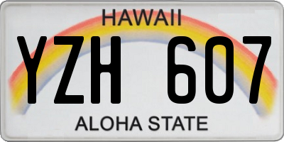 HI license plate YZH607