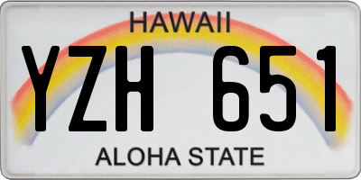 HI license plate YZH651