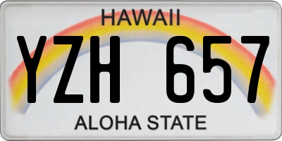 HI license plate YZH657