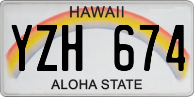 HI license plate YZH674