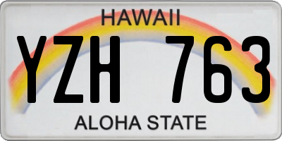 HI license plate YZH763