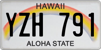 HI license plate YZH791