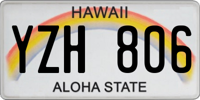 HI license plate YZH806