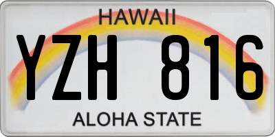 HI license plate YZH816