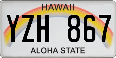 HI license plate YZH867