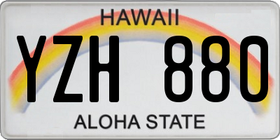 HI license plate YZH880