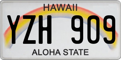 HI license plate YZH909