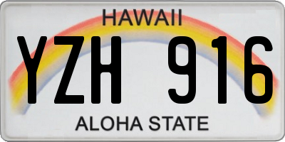 HI license plate YZH916
