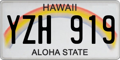 HI license plate YZH919