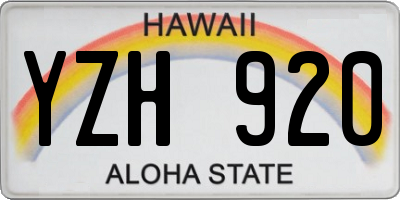 HI license plate YZH920