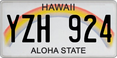 HI license plate YZH924