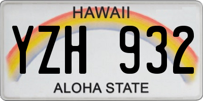 HI license plate YZH932