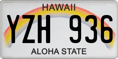 HI license plate YZH936