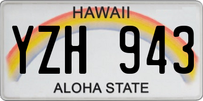 HI license plate YZH943