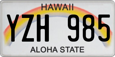HI license plate YZH985