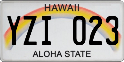 HI license plate YZI023