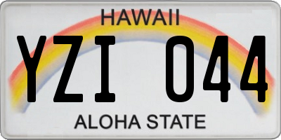 HI license plate YZI044