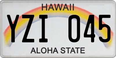 HI license plate YZI045