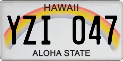 HI license plate YZI047
