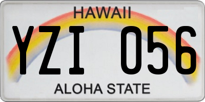 HI license plate YZI056