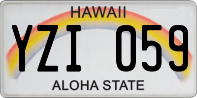HI license plate YZI059