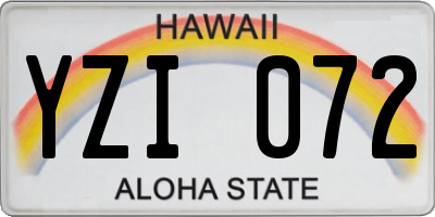 HI license plate YZI072