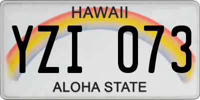 HI license plate YZI073