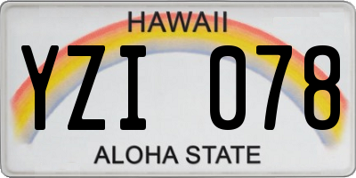 HI license plate YZI078