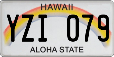 HI license plate YZI079