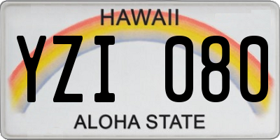HI license plate YZI080