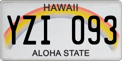 HI license plate YZI093
