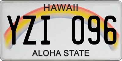 HI license plate YZI096