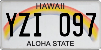 HI license plate YZI097