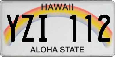 HI license plate YZI112
