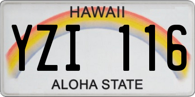 HI license plate YZI116