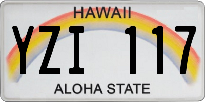 HI license plate YZI117