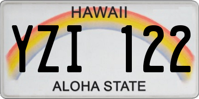 HI license plate YZI122