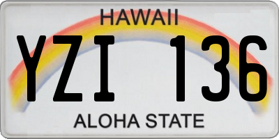 HI license plate YZI136