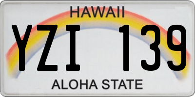 HI license plate YZI139