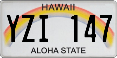 HI license plate YZI147
