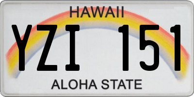 HI license plate YZI151