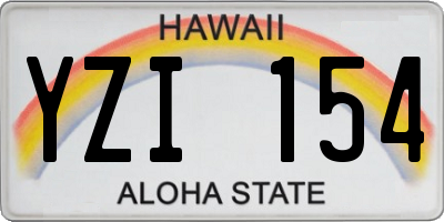 HI license plate YZI154