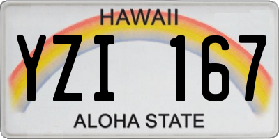 HI license plate YZI167